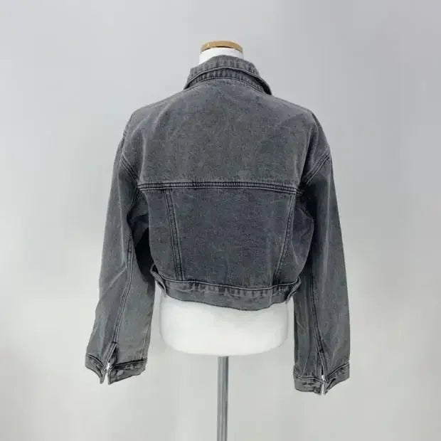 Syiwidii Denim Jacket for Women Loose Single Breasted Turn Down Collar Long Sleeve Casual Vintage Korean Crop Coat E134
