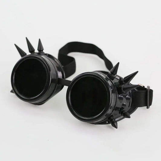 Welding Round goggle steampunk cyber Goth Sunglasses Rivet spiked goggles Cosplay Antique Victorian  dirt bike  sunglasses