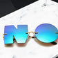 SO&EI Vintage Mirror Rimless Sunglasses Women Fashion Unique NO Letter Eyewear Men Punk Goggles Shades UV400 Female Sun Glasses