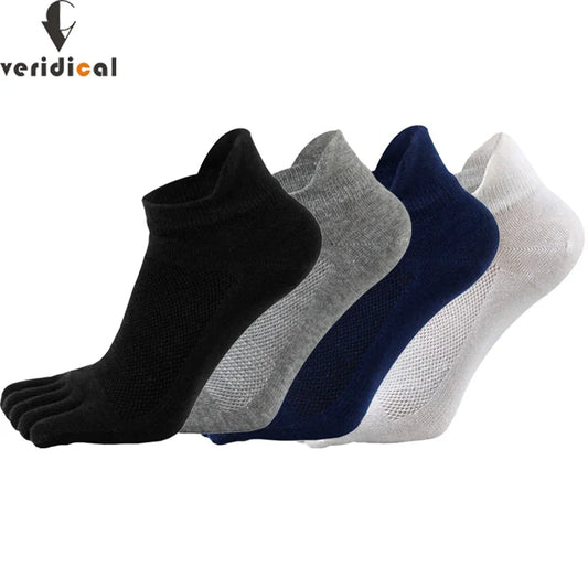 5 Pairs Socks With Toes Mans Cotton Solid Breathable Protect Ankle No Show Socks Summer Five Finger Socks Sokken Good Quality