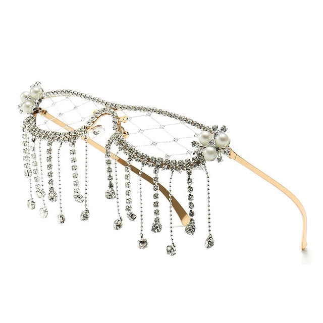 Rhinestone Tassel Sunglasses