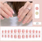 24Pcs Natural Nude French Wearable False Fake Nail Tips Full Cover Nails Gel Press On Detachable Finished Fingernail Nail Tool