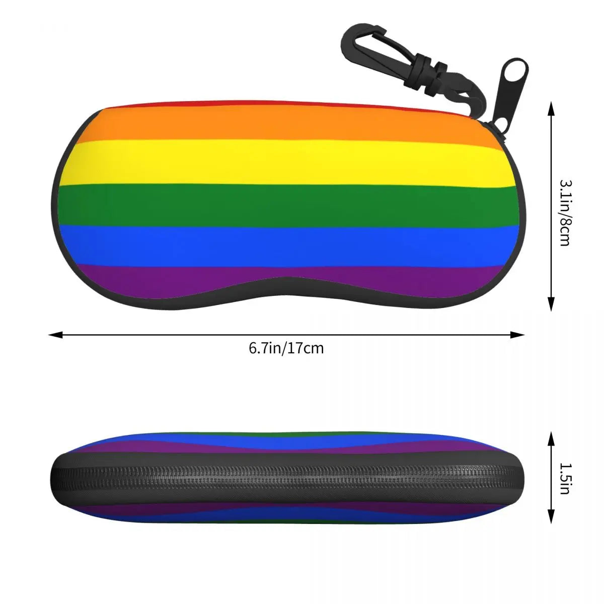 Gay Pride LGBT Rainbow Flag Sunglasses Soft Case Neoprene Zipper LGBTQ Lesbian Shell Eyeglass Case Protective Box for Glasses