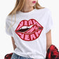 Summer Female Soft T-shirt Women Tshirt Sexy Kiss Lip Lips Saying Funny Black Tee Graphic T Shirt Short Sleeve Crewneck T-shirts