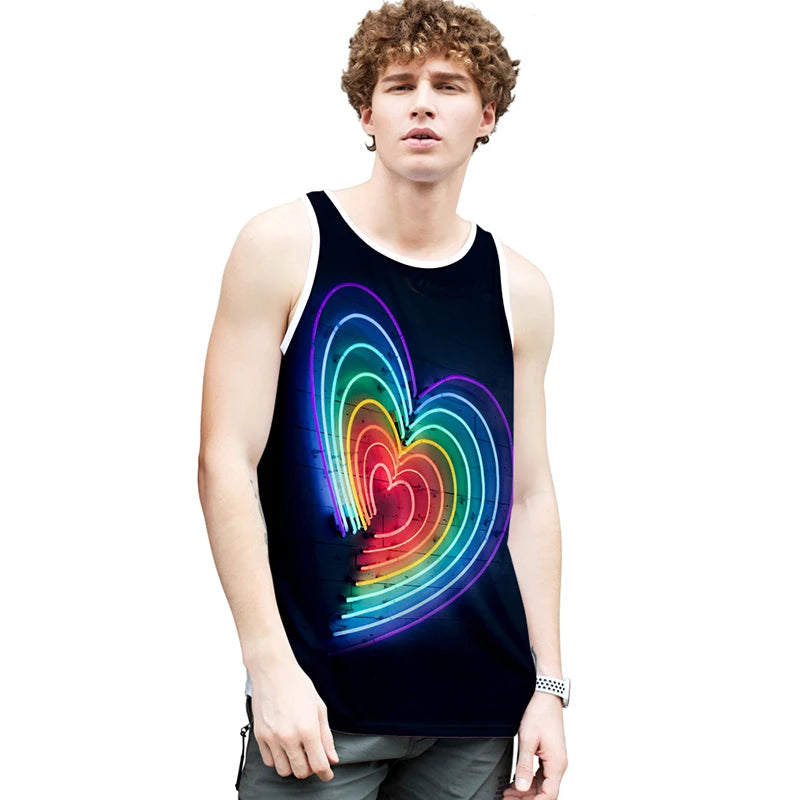 Pride LGBT fashion tank tops boy Gay Love Lesbian Rainbow Flag summer vest bodybuilding Sleeveless shirt fitness tank top men