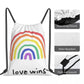 LGBTQA+ PRIDE Backpacks Casual Portable Drawstring Bags Drawstring Bundle Pocket Sports Bag Book Bags For Travel School