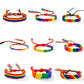 LGBT Pride Gay Lesbian Braided Friendship Bracelets Stylish Hand Woven Rainbow Wristband Adjustable Size Pride Wristbands