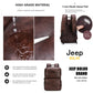 JEEP BULUO New Casual Daypacks 14 inches Laptop Large Capacity Backpack Outdoor Travel Men's Bag Split Leather Bags For Man