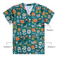 Hospital Nurse Uniforms Women Medical Uniform Print Scrub Top Cotton Dental Clinic Work Clothes Mens Scrubs Short Sleeved Jacket