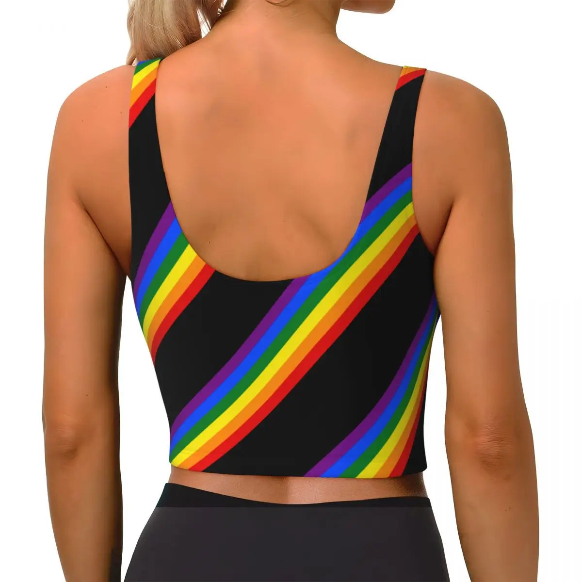 Custom Love Wins Gay Pride Workout Crop Tank Tops Women Seamless Rainbow LGBT GLBT Running Yoga Sports Bras