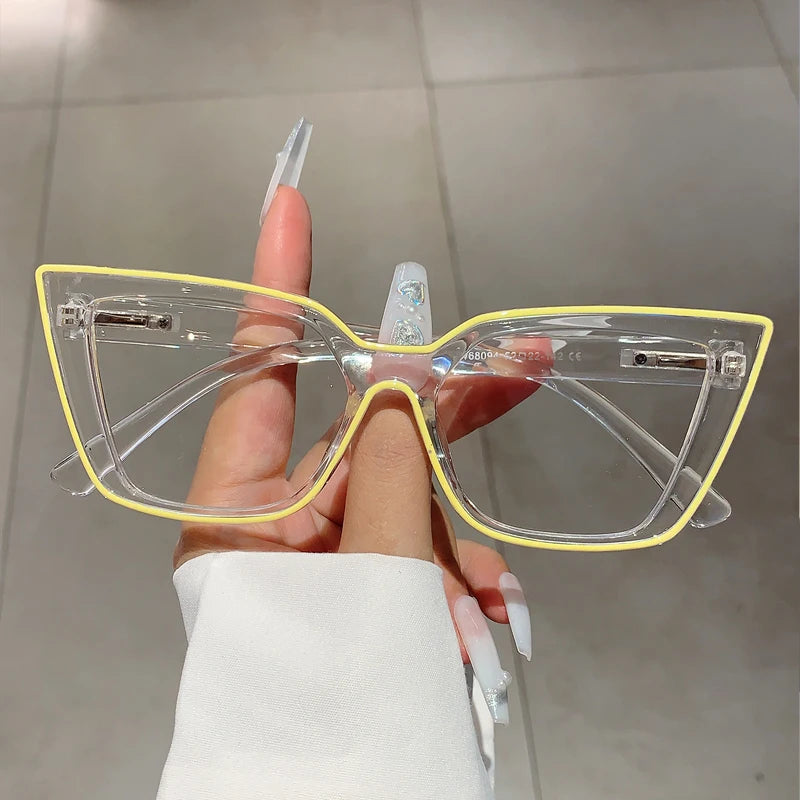 Triangle Cat Eye Rim Blue Light Blocking Eyeglasses