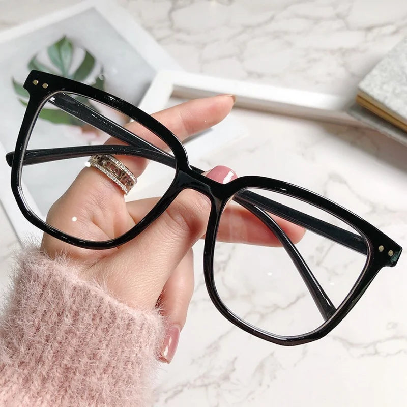 Elliptic Anti Blue Light Blocking Reading Glasses Women Men Anti-Glare Presbyopic Computer Eyeglasses Diopter from -0 to -4.0