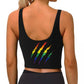 Custom LGBT Ripped And Shredded Sports Bra Women's GLBT Gay Lesbian Pride High Impact Workout Yoga Crop Top