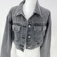 Syiwidii Denim Jacket for Women Loose Single Breasted Turn Down Collar Long Sleeve  Casual Vintage Korean Crop Coat E134