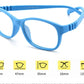 Square Kids Blue Light Glasses Fashion Silicone Flexible Optical Eyeglasses Frame Children 2023 Boy Girl Glasses With Rope UV400