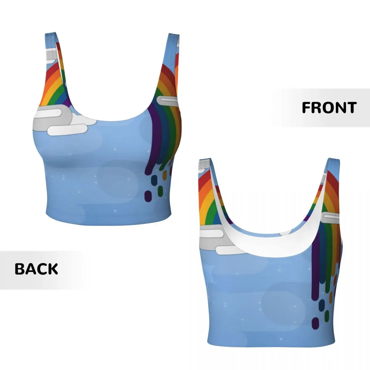 Custom Minimalist LGBT Drip Rainbow Workout Crop Tank Tops Women's Seamless GLBT Gay Lesbian Pride Flag Yoga Running Sports Bras