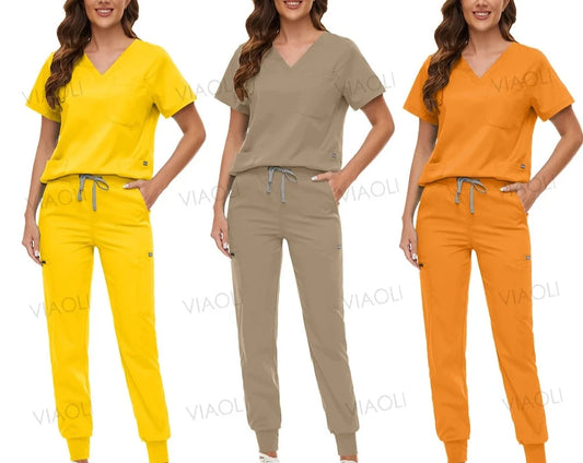 Unisex Medical Uniforms Men Women Nursing Clothes Beauty Costume Nurse Scrubs Sets Doctor Dentist Workwear Clinical Tops Pants