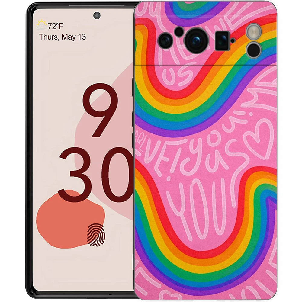 Gay Lesbian LGBT Rainbow Pride ART Phone Case Cover for Google Pixel 8 7 6 7A 6A Pro 5G Shockproof Silicone Soft 8 Pro 5G Shell