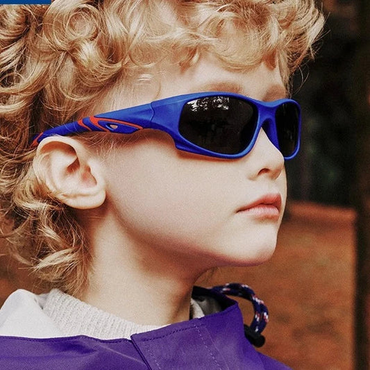 Fashion Kids Silicone Frame TAC Polarized Sun Glasses Soft TR90 UV400 Wrap Around Sport Sunglasses for Boys Girls Shades