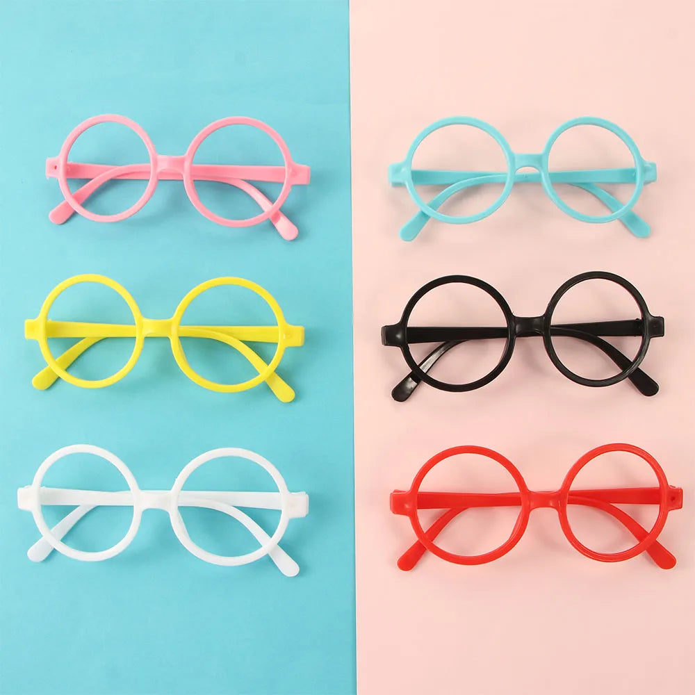 Fashion Round Glasses Frame Boys Girls Ultra Light Spectacle Frames Kids Eyewear Protection Without Glasses Lens