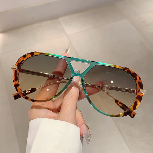 Oversized Double Bridge Sunglasses