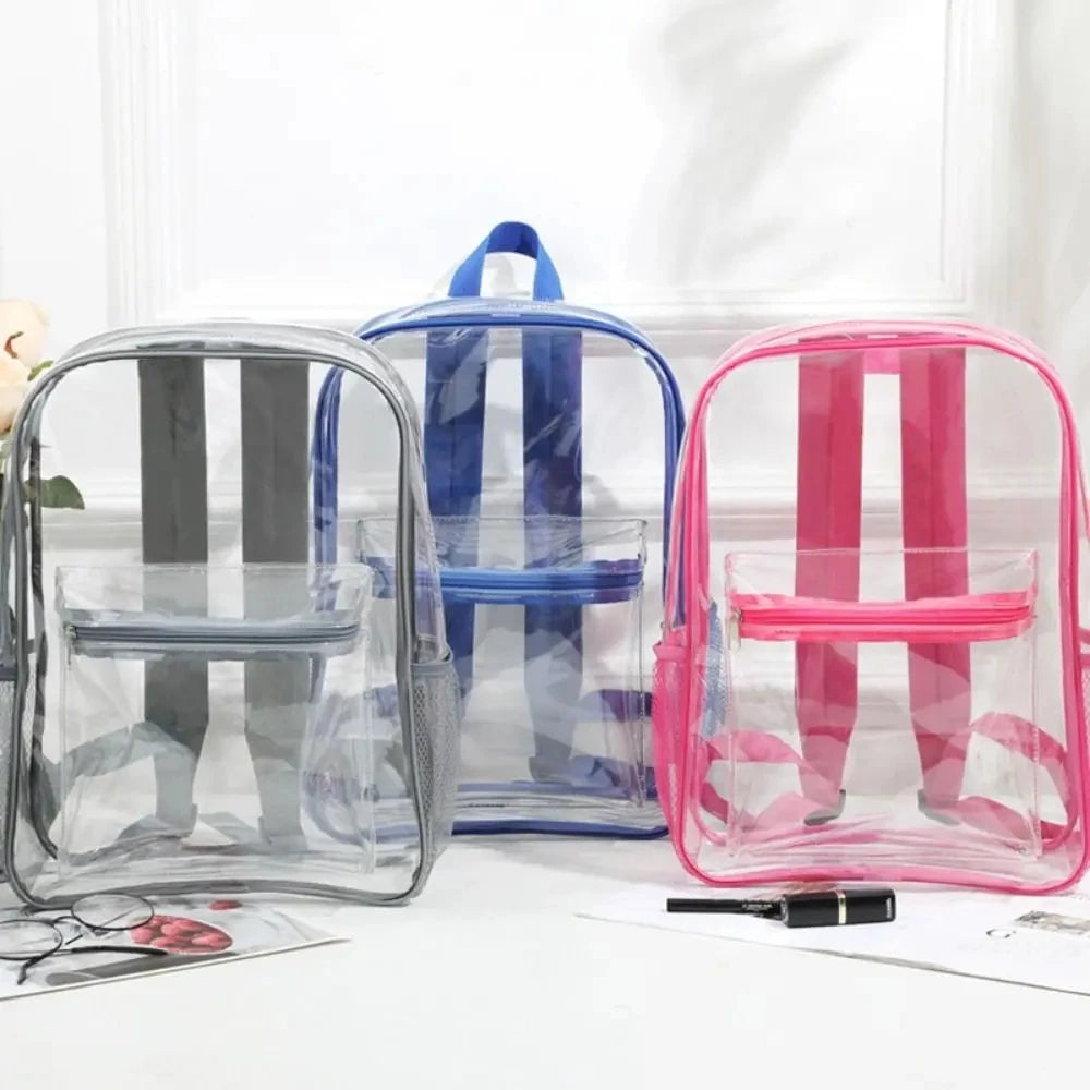 Waterproof Transparent Backpack Outdoor Sports Fitness Travel Large Capacity Storage Bag Student Visible Backpack