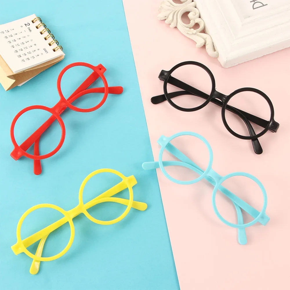 Fashion Round Glasses Frame Boys Girls Ultra Light Spectacle Frames Kids Eyewear Protection Without Glasses Lens