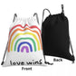 LGBTQA+ PRIDE Backpacks Casual Portable Drawstring Bags Drawstring Bundle Pocket Sports Bag Book Bags For Travel School