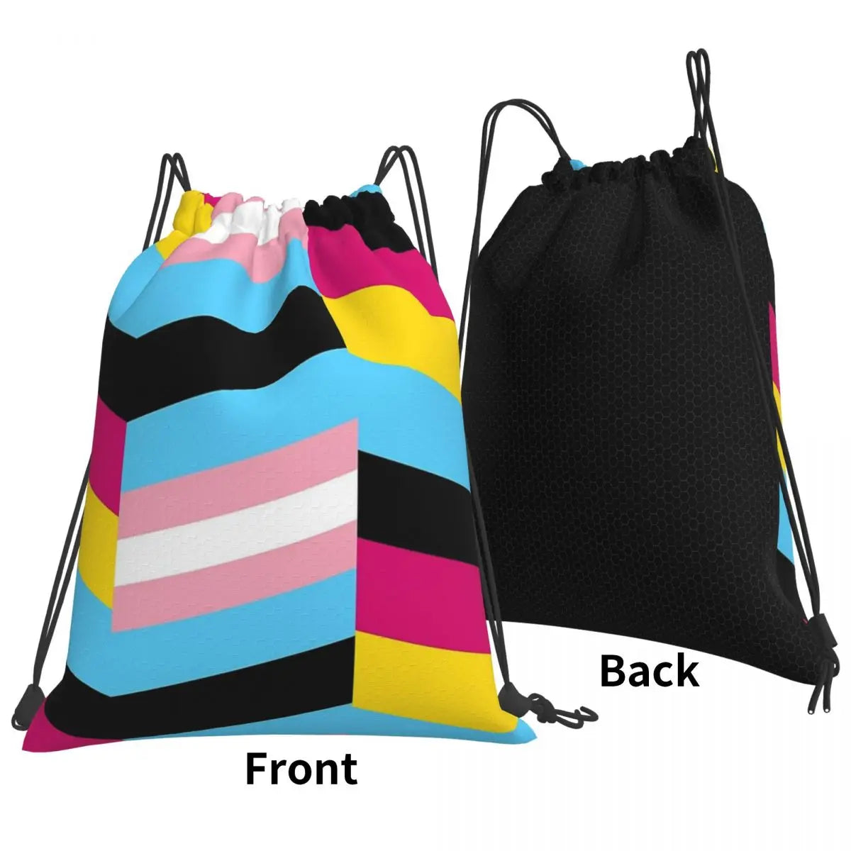 Pan And Trans Pride Backpacks Portable Drawstring Bags Drawstring Bundle Pocket Shoes Bag Book Bags For Man Woman School