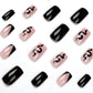 Black Snake Design Wearable Nail Art Fashion French Glossy Fake Nails Detachable Finished False Nails Press on Nails with Glue