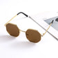 Fashion Boys Girls Octagon Metal Sunglasses Polygon Trend Children's Sun Glasses Kids Outdoor UV400 Eyewear