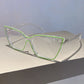 Triangle Cat Eye Rim Blue Light Blocking Eyeglasses