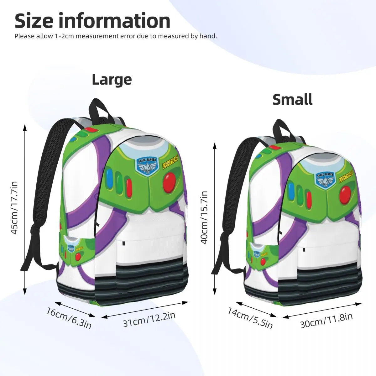 Toy Story Buzz Lightyear's Space Suit Backpack for Men Women Teenage High School Business Daypack Laptop Canvas Bags Outdoor