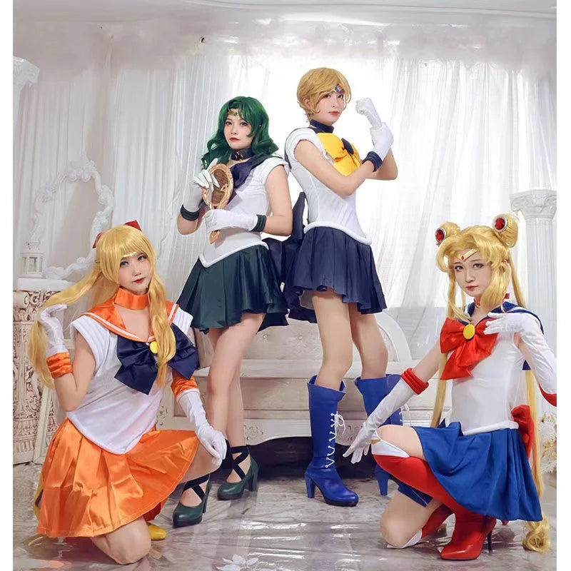 Anime Sailor Uniform Cosplay Moon Costumes Anime Figure Dress Vestido Halloween Costumes for Women Suit Wig Loli Clothing Party