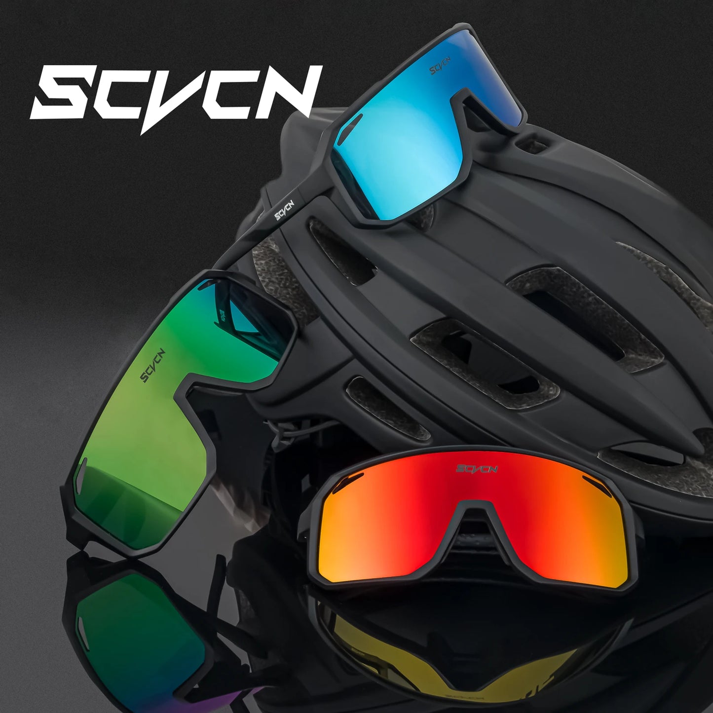 SCVCN New Riding Cycling Sunglasses Outdoor Sports Running Goggles Men's Mtb Bicycle Glasses Women Cycling Eyewear 1 Lens