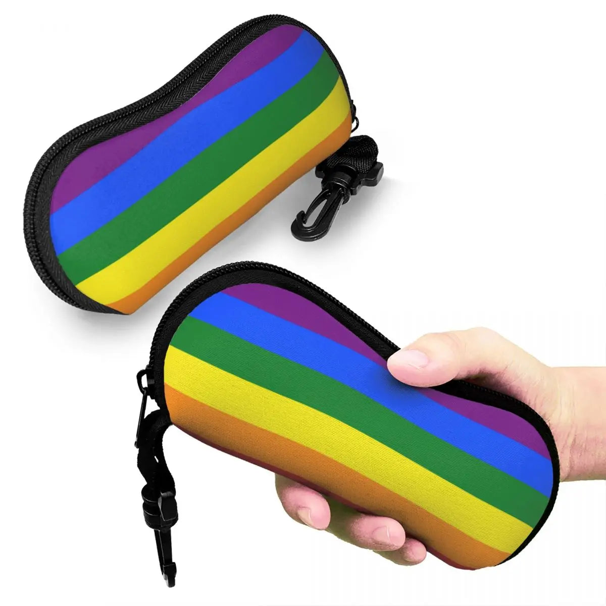 Gay Pride LGBT Rainbow Flag Sunglasses Soft Case Neoprene Zipper LGBTQ Lesbian Shell Eyeglass Case Protective Box for Glasses