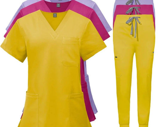 Multicolor Unisex Short Sleeved Pharmacy Nurse Uniform Hospital Doctor Workwear Oral Dental Surgery Uniforms Medical Scrubs Sets