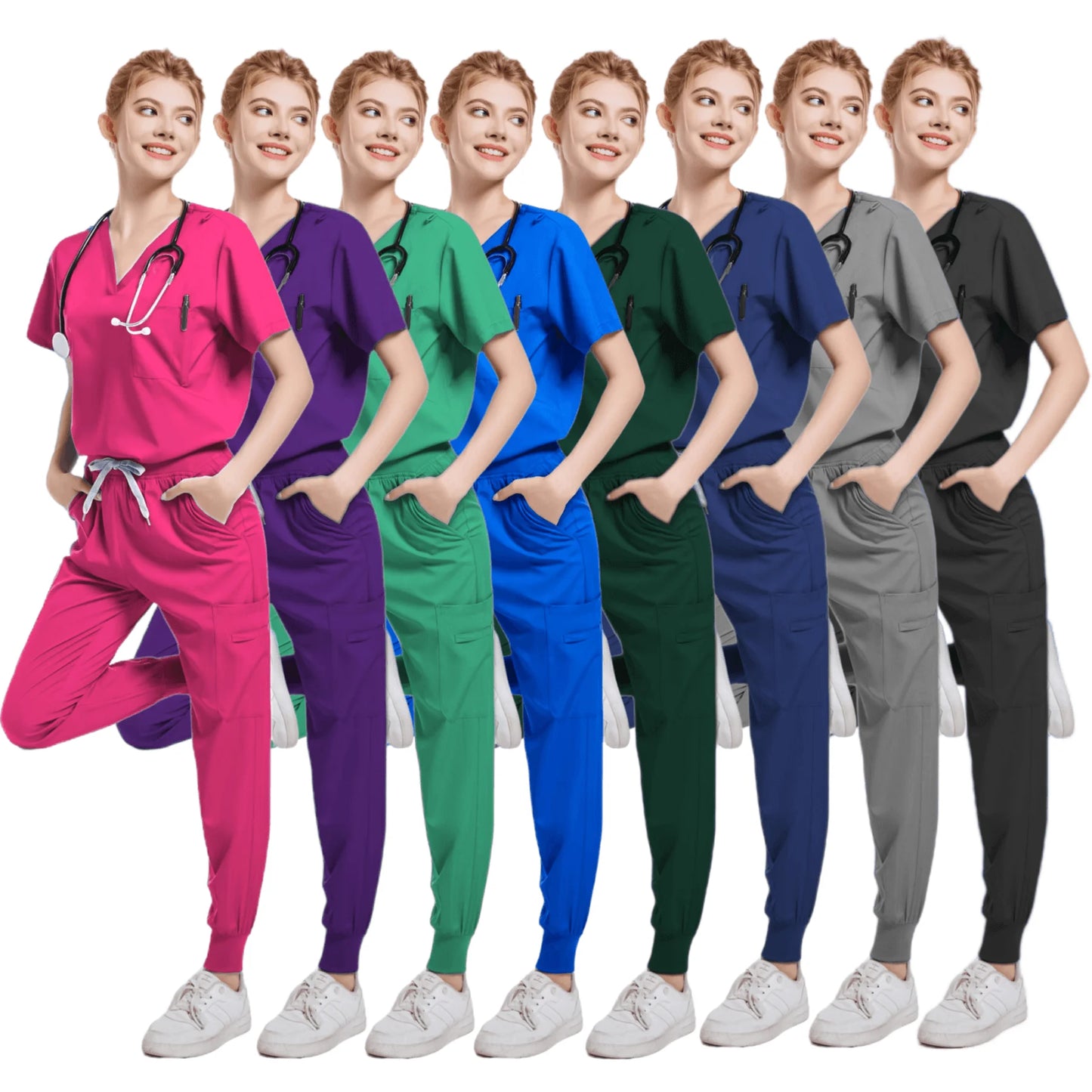 Handwashing Clothe Split Suit Short Sleeved Hand Brushing Pet Dentist Nurse Work Clothes Men Medical Care Clothes Nurse Uniform