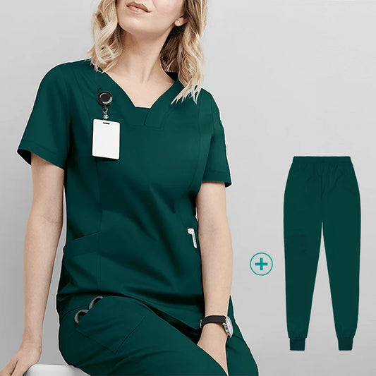 Multicolor Short-Sleeved Pharmacy Nurse Uniform Hospital Doctor Workwear Dental Surgery Uniforms Medical lab Work Two-piece suit