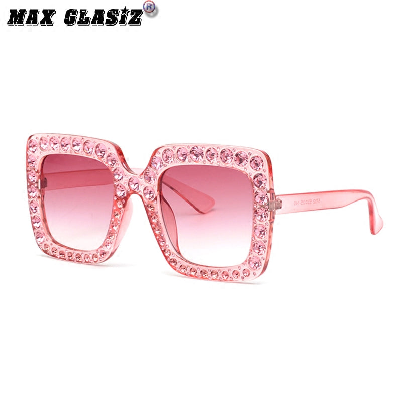 Square Frame Rhinestone Sunglasses